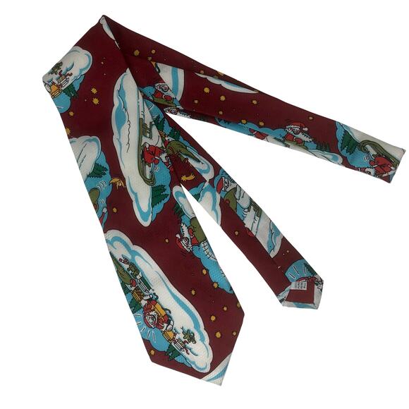 Santa Sledding Tie - Picture 3 of 6